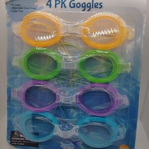 Kids Swim Goggles 4-Pack - Yellow, Green, Purple, Blue